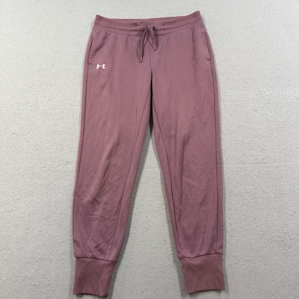 Under Armour Sweatpants Women's Medium Purple Fleece Loose Fit Athletic Gym Yoga